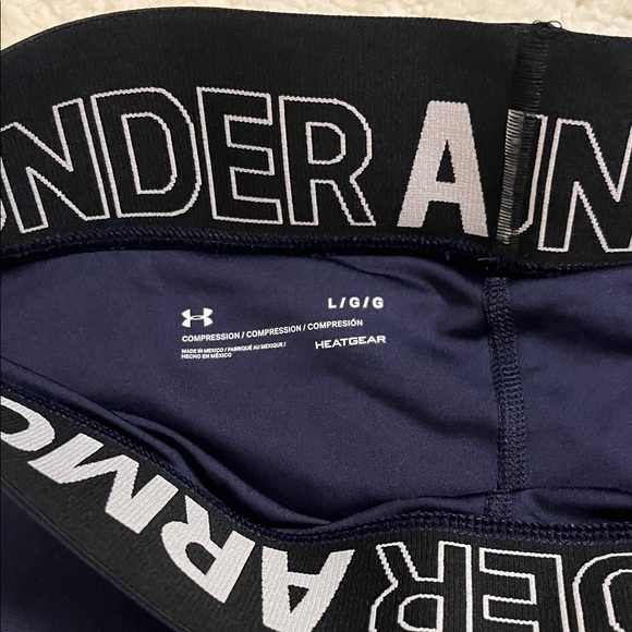 Under Armour Women's Dark Blue Athletic Shorts - Picture 3 of 3